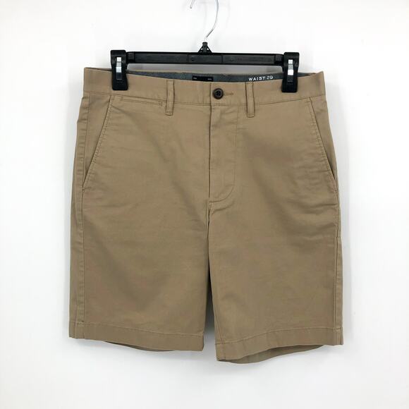 J.CREW Men's 9" Stretch Chino Shorts Size 29 Khaki Tan Flat Front High Rise NWT - Picture 4 of 13